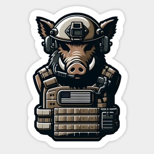 Tactical Wild Boar Adventure Tee: Unleash the Beast Within Sticker